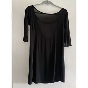 Vintage STILE BENETTON Black Women’s 3/4 Sleeve Italian Open Back Tunic Top M